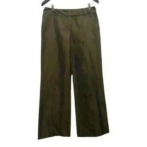 Laurel Pants Metallic Sheen Retro Wide  Leg Button Accent Bronze